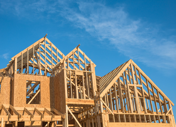 House frame being built